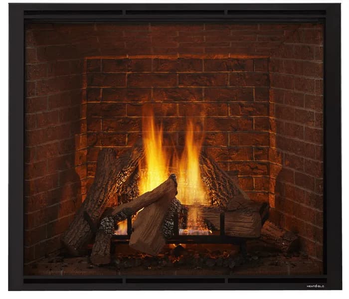 Heat & Glo True Series direct-vent gas fireplace with a traditional log set